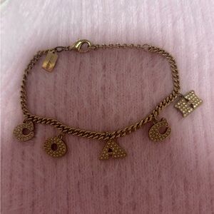 Coach Signature Logo Charm Bracelet